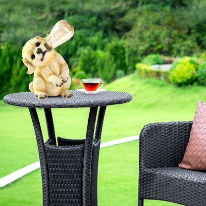 Polyresin Owl with Solar Lamp Bulb