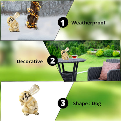 Polyresin Owl with Solar Lamp Bulb