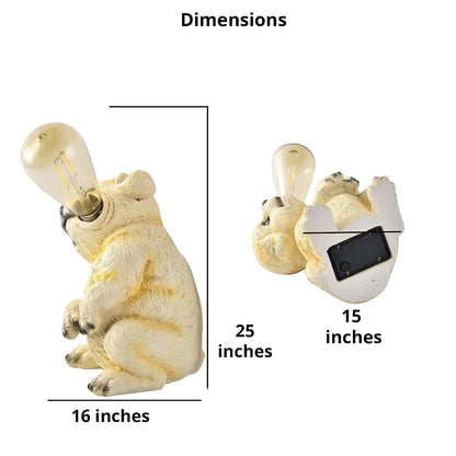 Polyresin Owl with Solar Lamp Bulb