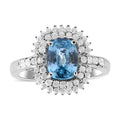 Premium Cambodian Blue Zircon and Natural White Zircon Ring in Platinum Over Sterling Silver 2.75 ctw - Sticky add to cart bar