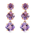 Rose De France Amethyst Dangling Earrings Vermeil Rose Gold Over Sterling Silver 9.50 ctw - Sticky add to cart bar