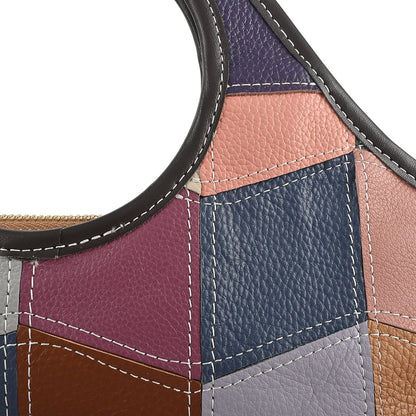CHAOS Rainbow Solid Color Genuine Leather Convertible Tote Bag (12.5"x5.5"x8.5") with Long Shoulder Strap