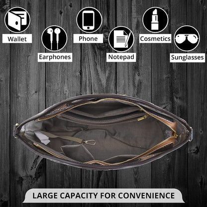 CHAOS Rainbow Solid Color Genuine Leather Convertible Tote Bag (12.5"x5.5"x8.5") with Long Shoulder Strap