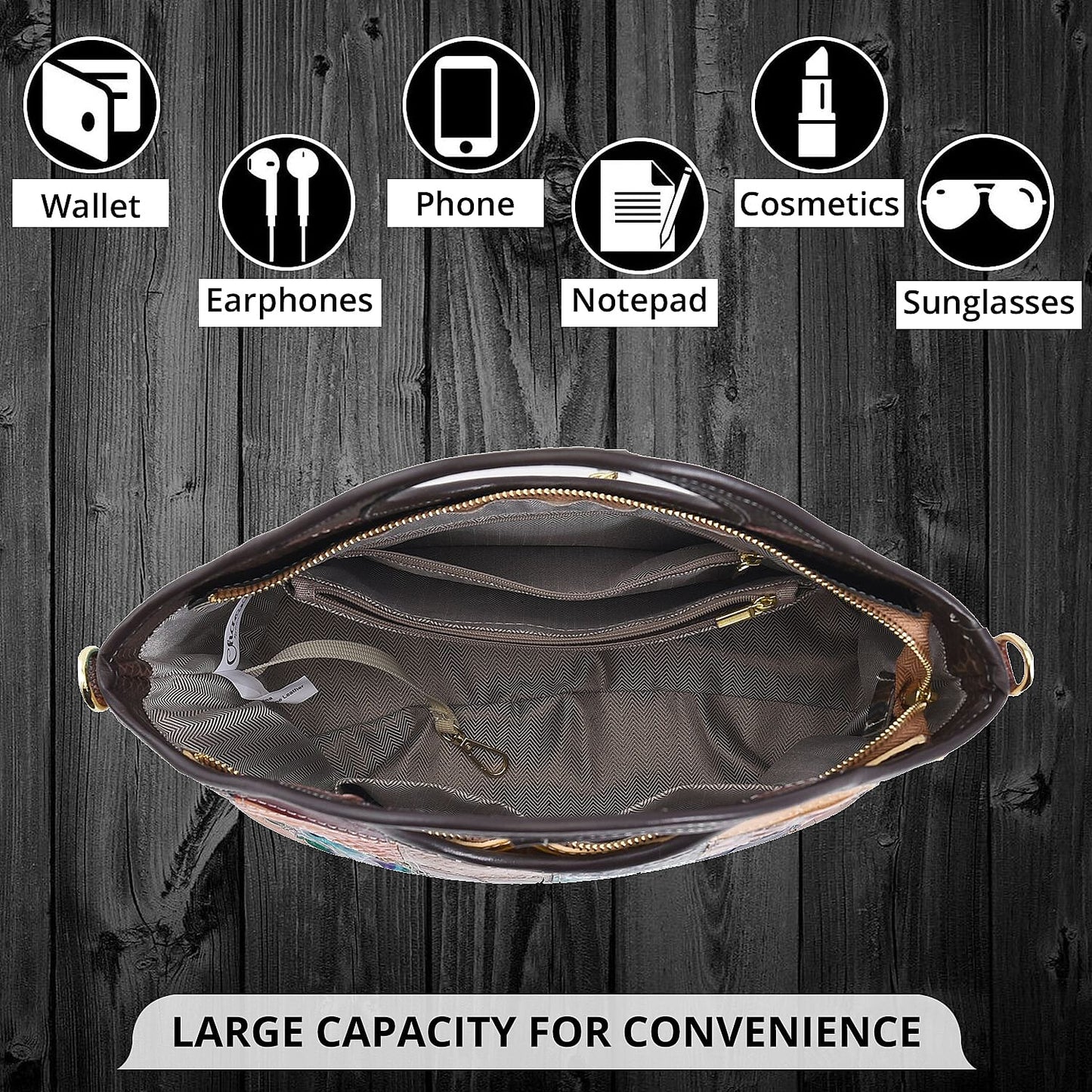 CHAOS Rainbow Solid Color Genuine Leather Convertible Tote Bag (12.5"x5.5"x8.5") with Long Shoulder Strap