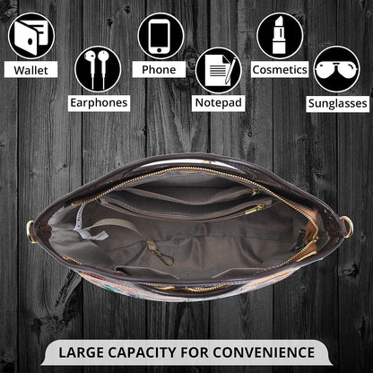 CHAOS Rainbow Solid Color Genuine Leather Convertible Tote Bag (12.5"x5.5"x8.5") with Long Shoulder Strap