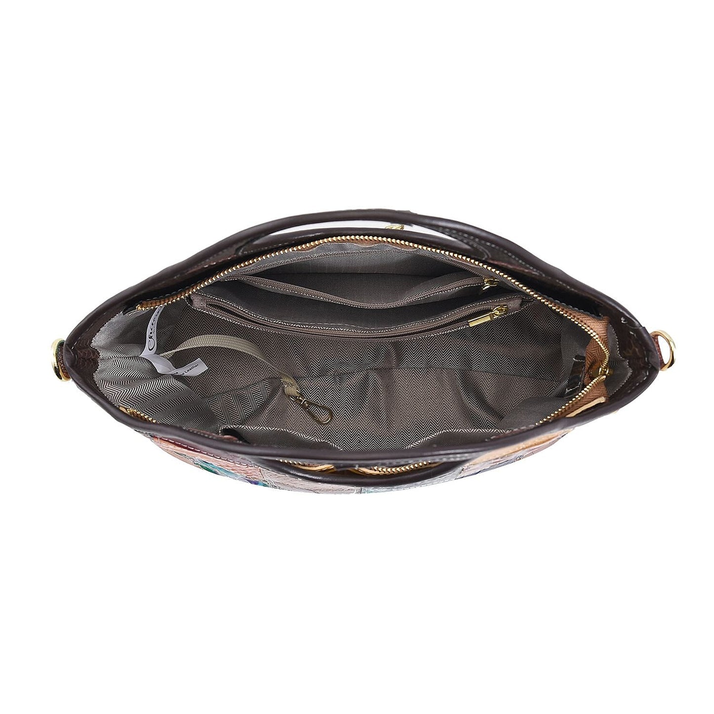 CHAOS Rainbow Solid Color Genuine Leather Convertible Tote Bag (12.5"x5.5"x8.5") with Long Shoulder Strap