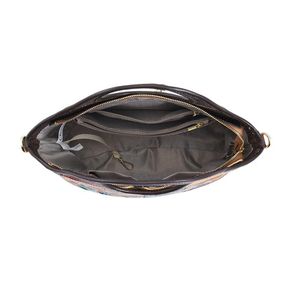 CHAOS Rainbow Solid Color Genuine Leather Convertible Tote Bag (12.5"x5.5"x8.5") with Long Shoulder Strap