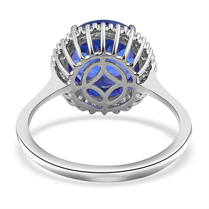 Doorbuster RHAPSODY 950 Platinum AAAA Tanzanite and E-F VS2 Diamond Ring 4.40 Grams 3.00 ctw
