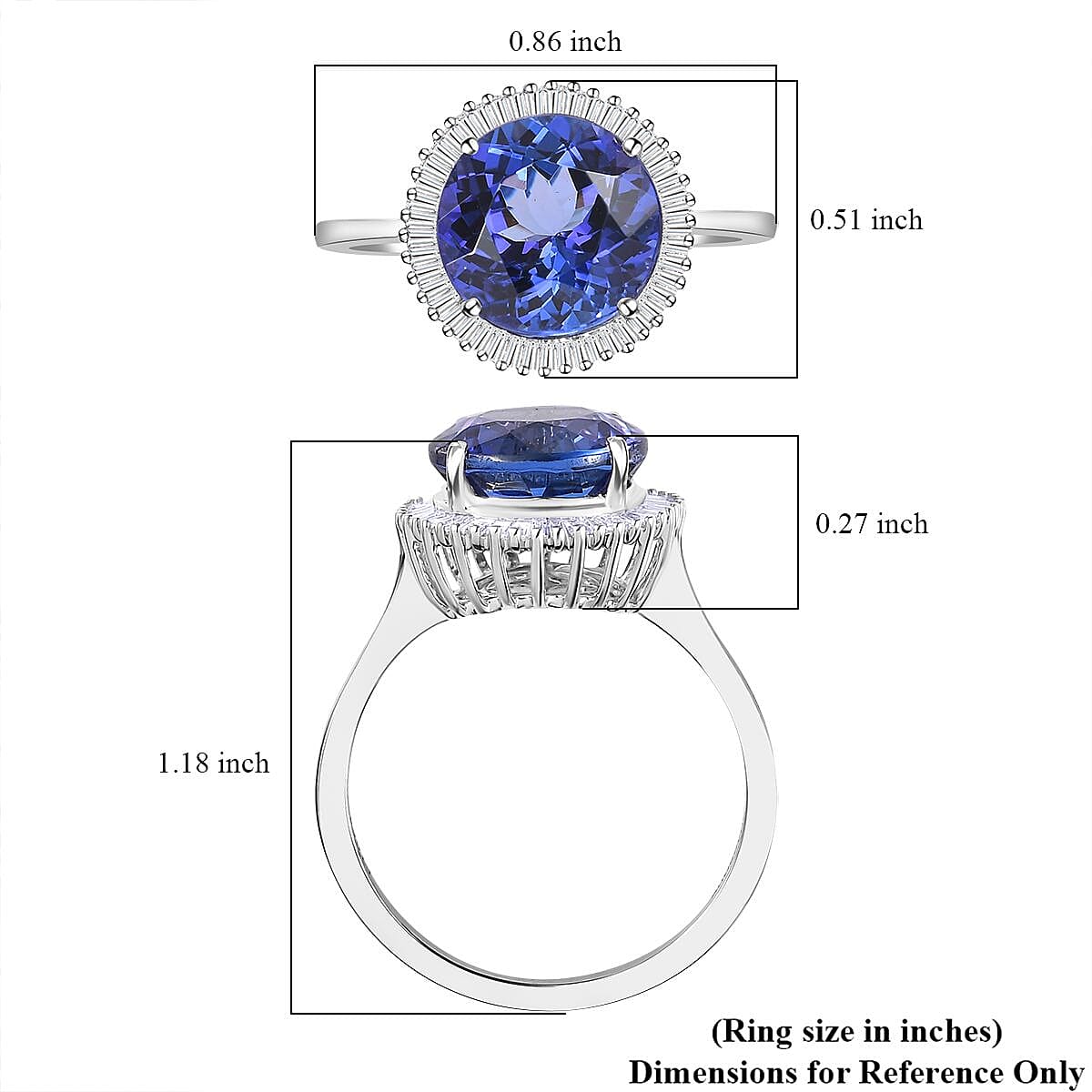 Doorbuster RHAPSODY 950 Platinum AAAA Tanzanite and E-F VS2 Diamond Ring 4.40 Grams 3.00 ctw