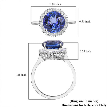 Doorbuster RHAPSODY 950 Platinum AAAA Tanzanite and E-F VS2 Diamond Ring 4.40 Grams 3.00 ctw