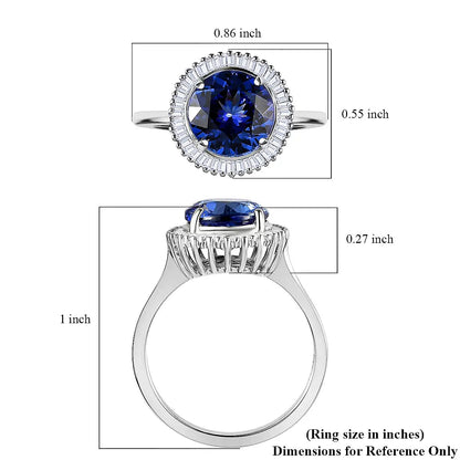 Doorbuster RHAPSODY 950 Platinum AAAA Tanzanite and E-F VS2 Diamond Ring 4.40 Grams 3.00 ctw