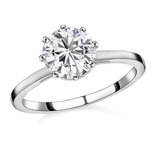 Heart and Arrow Cut Moissanite Solitaire Ring in Platinum Over Sterling Silver 2.35 ctw (Delivery in 5-7 Business Days)