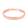 Stripe Textured Omega Chain Bracelet in ION Plated RG Stainless Steel (7.50-9.50In) 9.50 Grams - Sticky add to cart bar