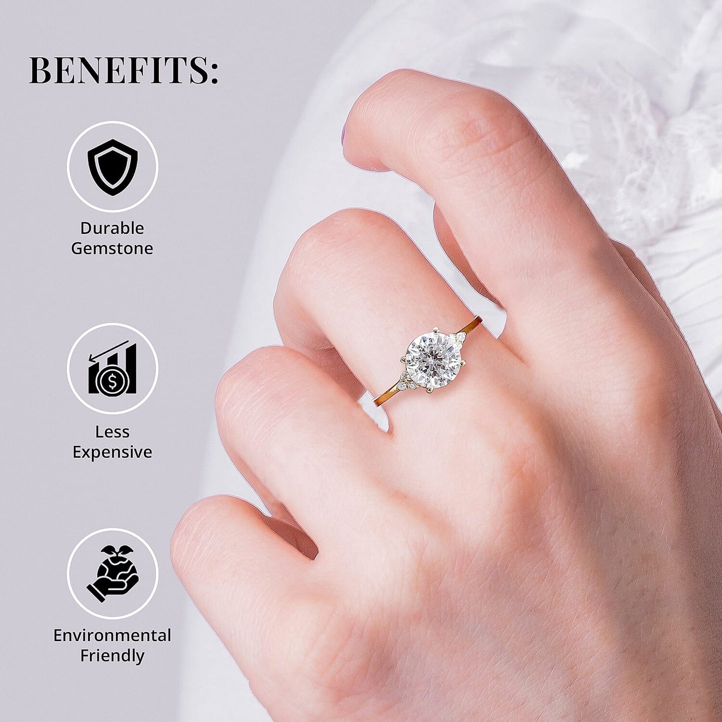 Valentines Doorbuster 100 Facets Moissanite Ring in Platinum Over Sterling Silver (Size 10.0) 1.85 ctw
