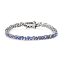TLV Tanzanite Tennis Bracelet in Platinum Over Sterling Silver (6.50 In) (9.60 g) 7.40 ctw