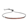 Mozambique Garnet Bolo Bracelet in Stainless Steel (9.50 In) 1.25 ctw - Sticky add to cart bar