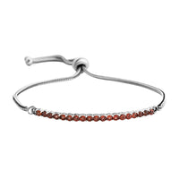 Mozambique Garnet Bolo Bracelet in Stainless Steel (9.50 In) 1.25 ctw