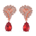 Simulated Ruby and Austrian Crystal Drop Earrings in Rosetone - Sticky add to cart bar