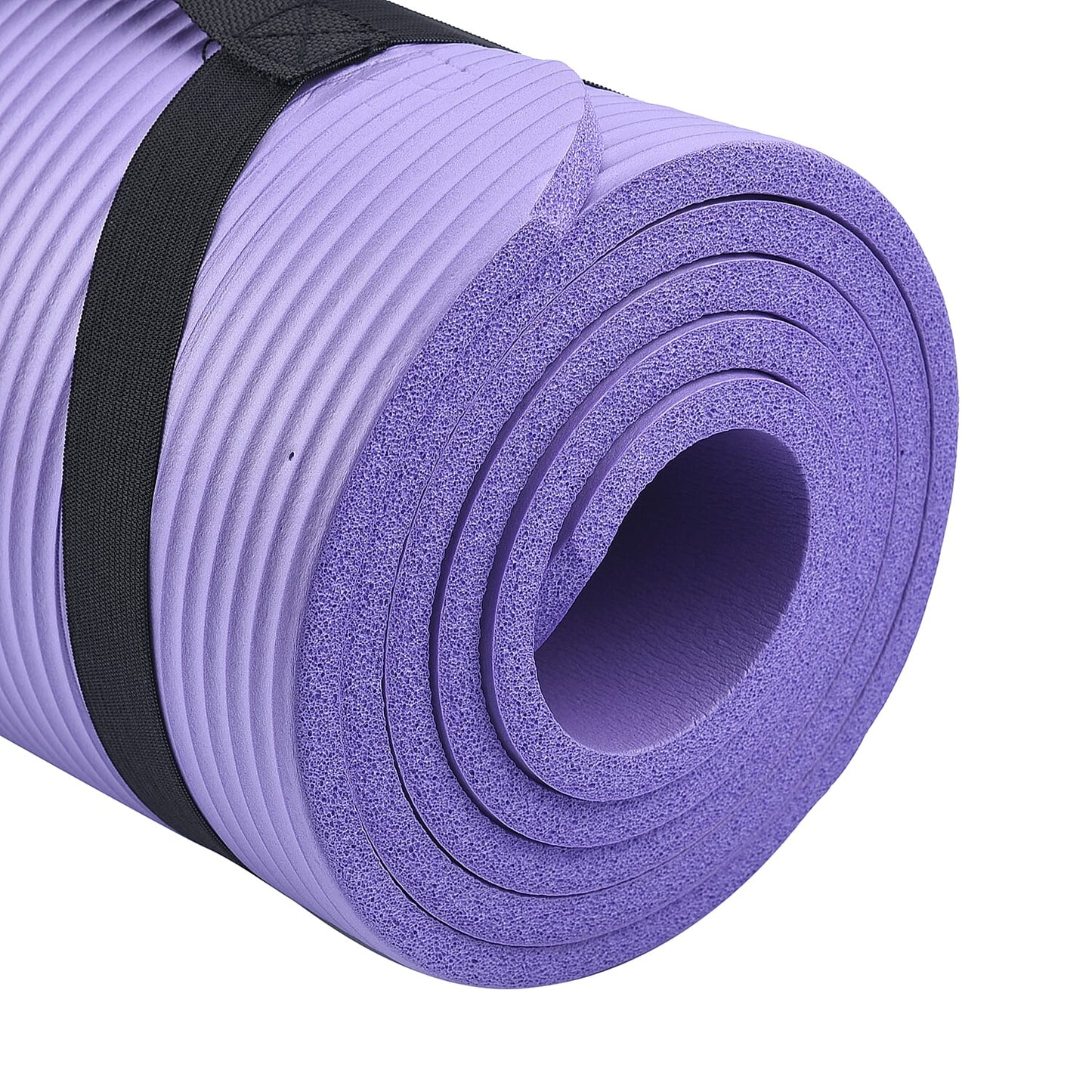 Pink Moisture Resistant NBR Yoga Mat with Strap (74.02"x24.02"x0.5")