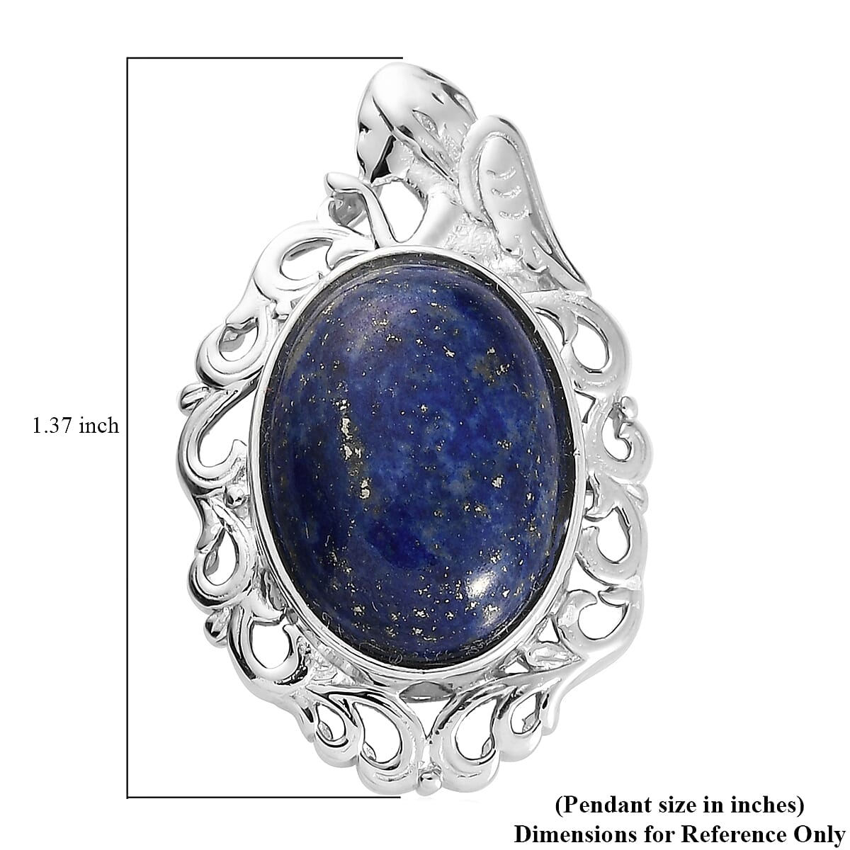 African Malachite Solitaire Pendant in Platinum Over Copper with Magnet 14.50 ctw