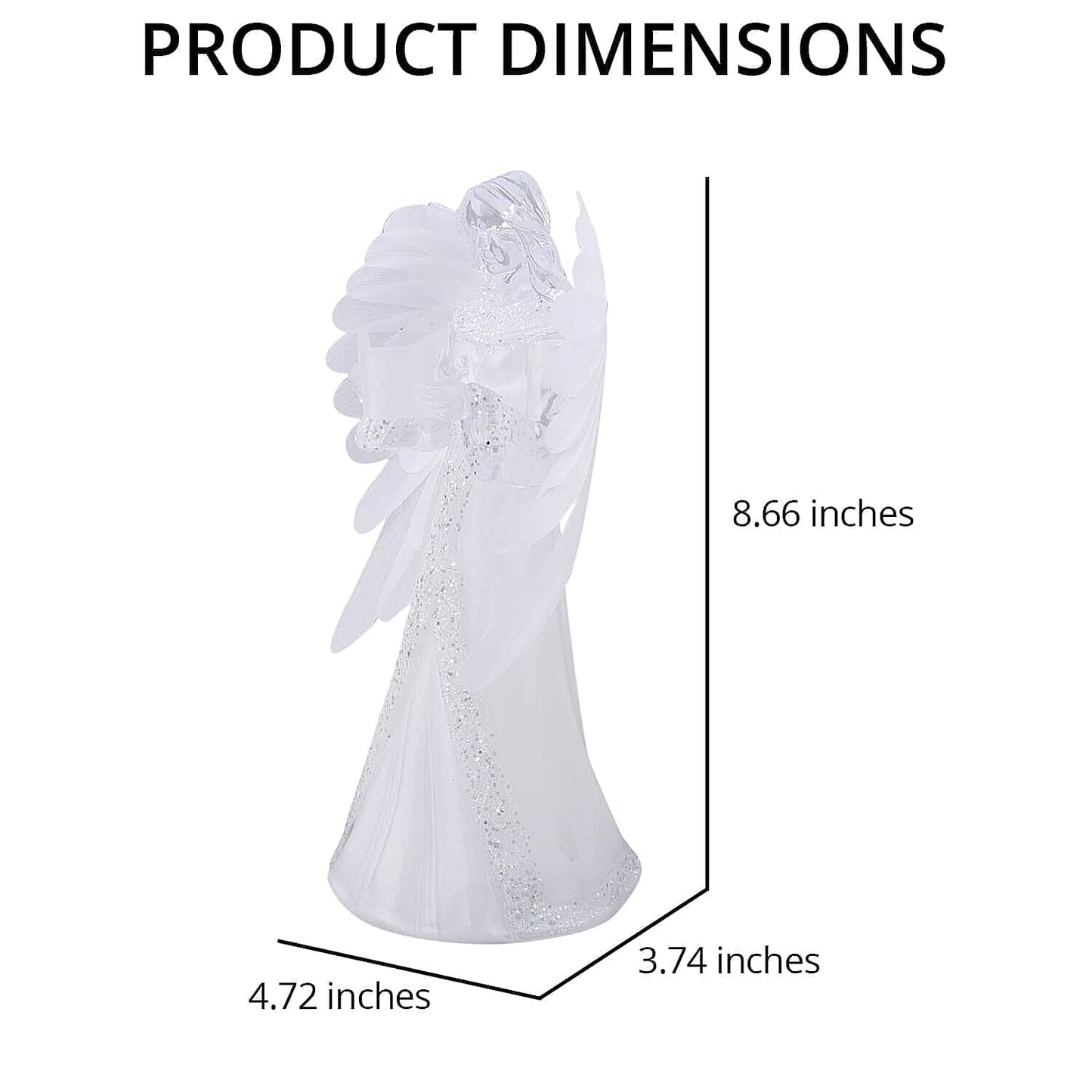 White Little fiber Angel-Holding Books (4.72"x3.74"x8.66")
