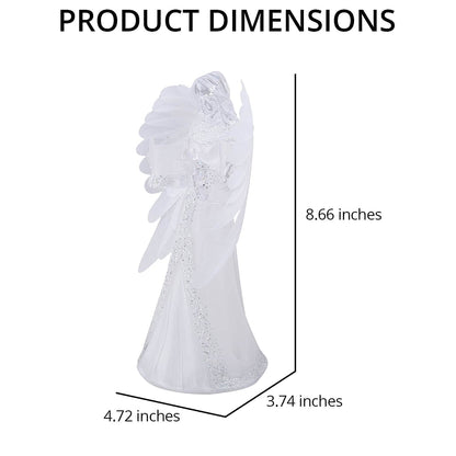 White Little fiber Angel-Holding Books (4.72"x3.74"x8.66")