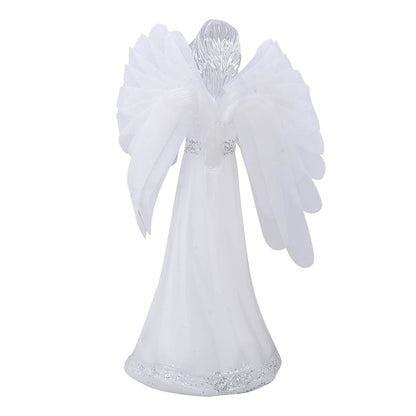 White Little fiber Angel-Holding Books (4.72"x3.74"x8.66")