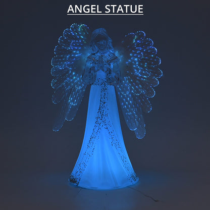 White Little fiber Angel-Holding Books (4.72"x3.74"x8.66")