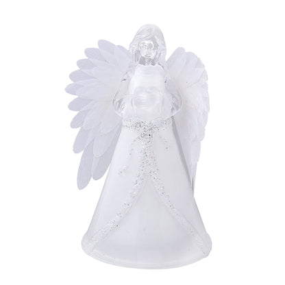 White Little fiber Angel-Holding Books (4.72"x3.74"x8.66")