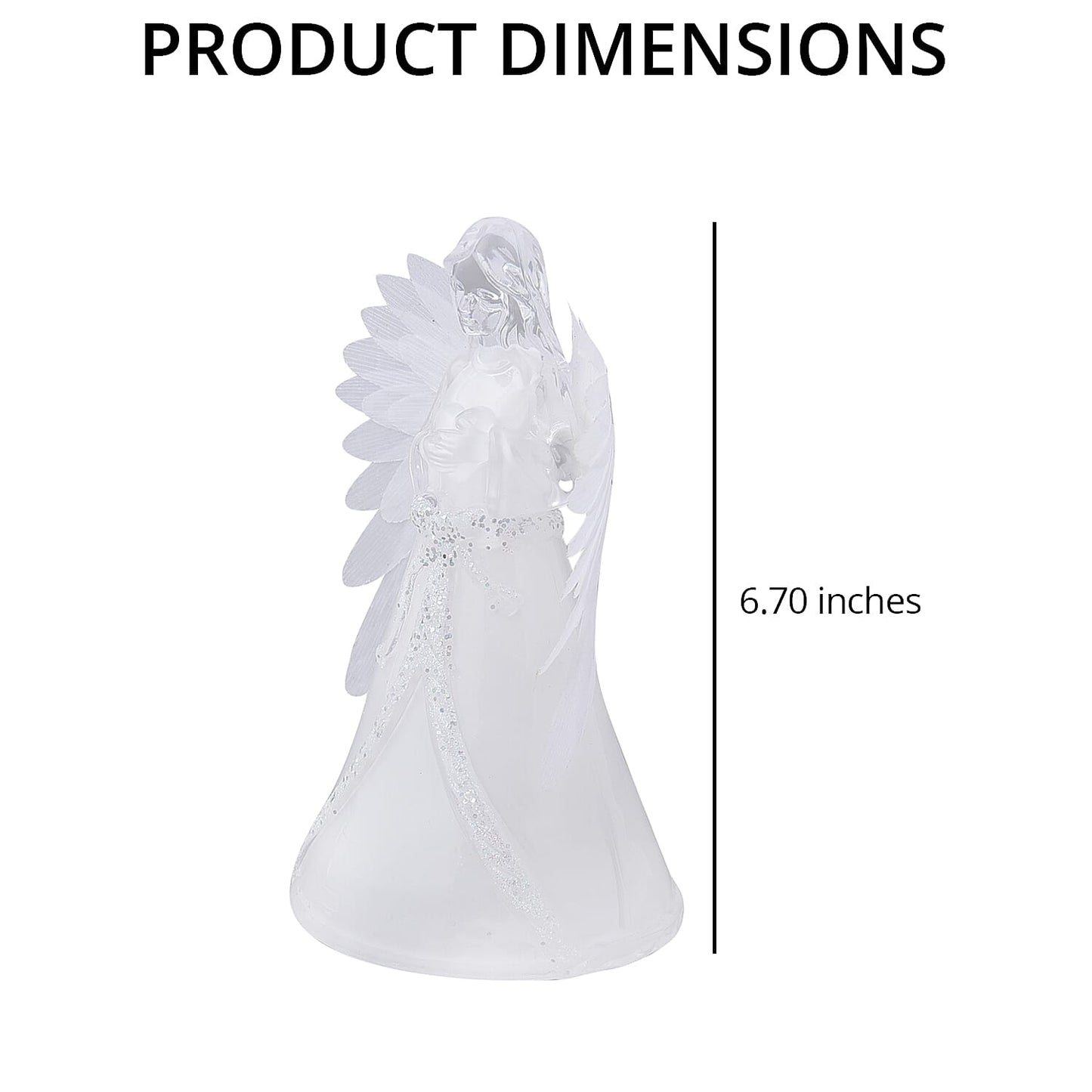 White Little fiber Angel-Holding Books (4.72"x3.74"x8.66")