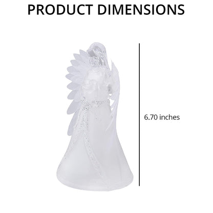 White Little fiber Angel-Holding Books (4.72"x3.74"x8.66")