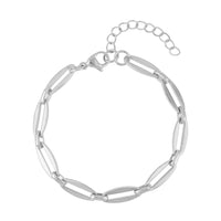 Twisted Mirror Link Bracelet in Stainless Steel (7.50-9.50In)
