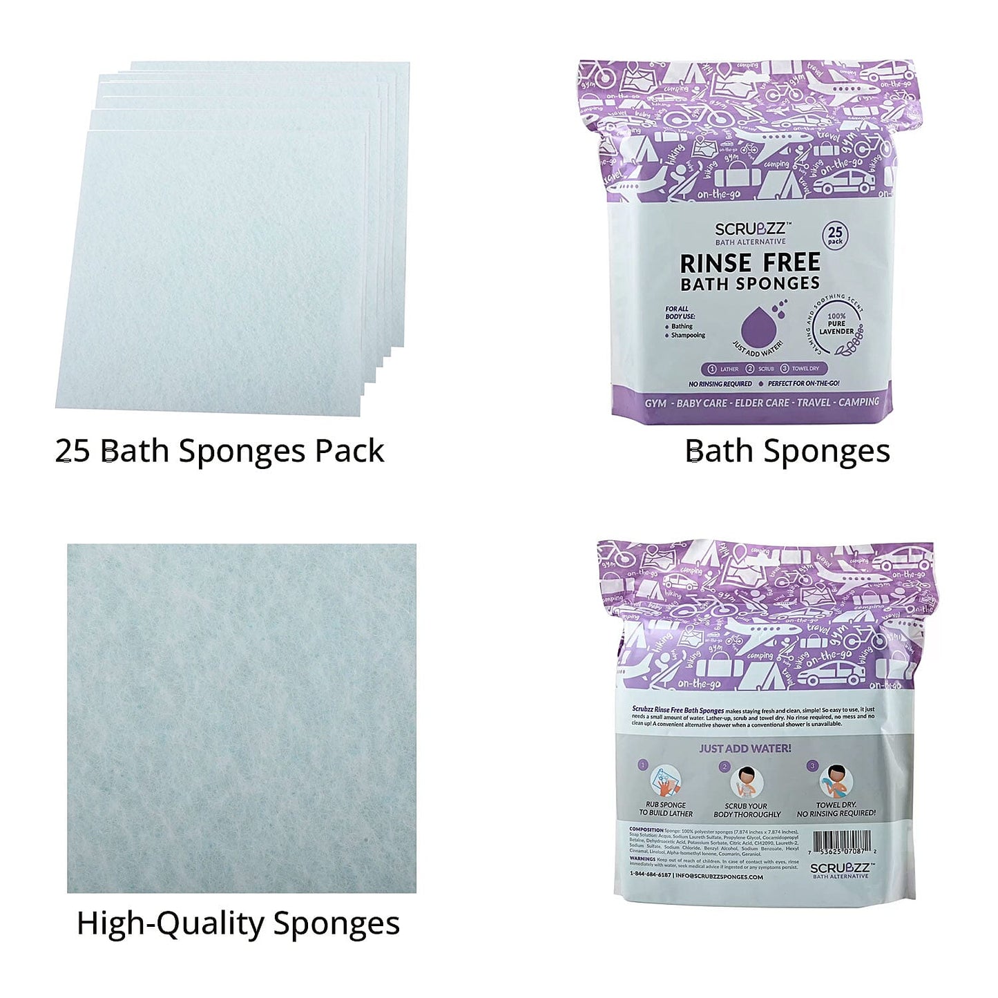 Scrubzz Bath Sponges Regular (25 Packs)