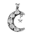 Artisan Crafted Polki Diamond Star and Moon Pendant in Sterling Silver 0.50 ctw - Sticky add to cart bar