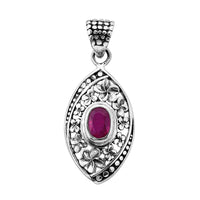 Bali Legacy Niassa Ruby (FF) Pendant in Sterling Silver 1.00 ctw