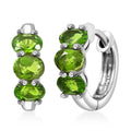 Chrome Diopside 1.00 ctw Hoop Earrings in Rhodium Over Sterling Silver - Sticky add to cart bar