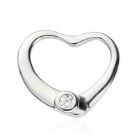 Moissanite Heart Pendant in Platinum Over Sterling Silver 0.07 ctw