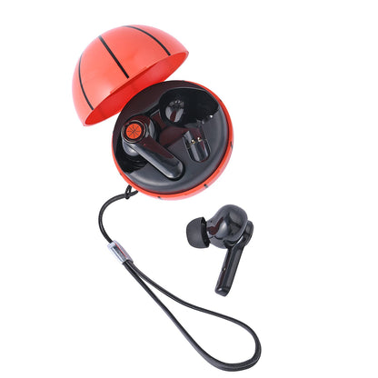 White and Red Bluetooth Wireless Ball Shape Earbuds with Charging Box (10x3.4 mm)