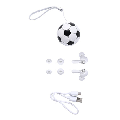 White and Red Bluetooth Wireless Ball Shape Earbuds with Charging Box (10x3.4 mm)