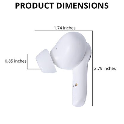 White and Red Bluetooth Wireless Ball Shape Earbuds with Charging Box (10x3.4 mm)