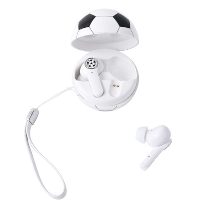 White and Red Bluetooth Wireless Ball Shape Earbuds with Charging Box (10x3.4 mm)
