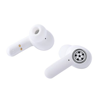 White and Red Bluetooth Wireless Ball Shape Earbuds with Charging Box (10x3.4 mm)