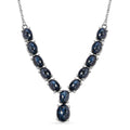 Blue Star Sapphire Necklace, Platinum Sterling Silver Necklace, 18 Inch Necklace 18.15 ctw - Sticky add to cart bar