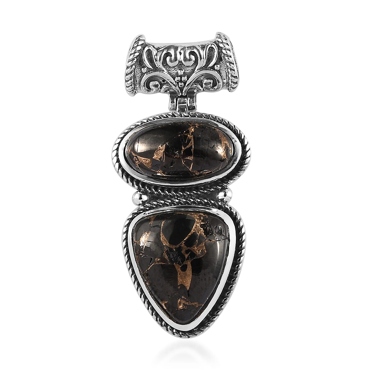 Artisan Crafted Matrix Silver Shungite Pendant in Sterling Silver 5.00 ctw