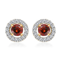 Luxoro 10K Yellow Gold Orange Diamond (IR), Diamond Stud Earrings 0.75 ctw