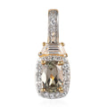 AAA Turkizite and White Zircon Halo Pendant in Vermeil Yellow Gold Over Sterling Silver 1.15 ctw