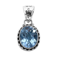 Bali Legacy Sky Blue Topaz Pendant in Sterling Silver 1.15 ctw