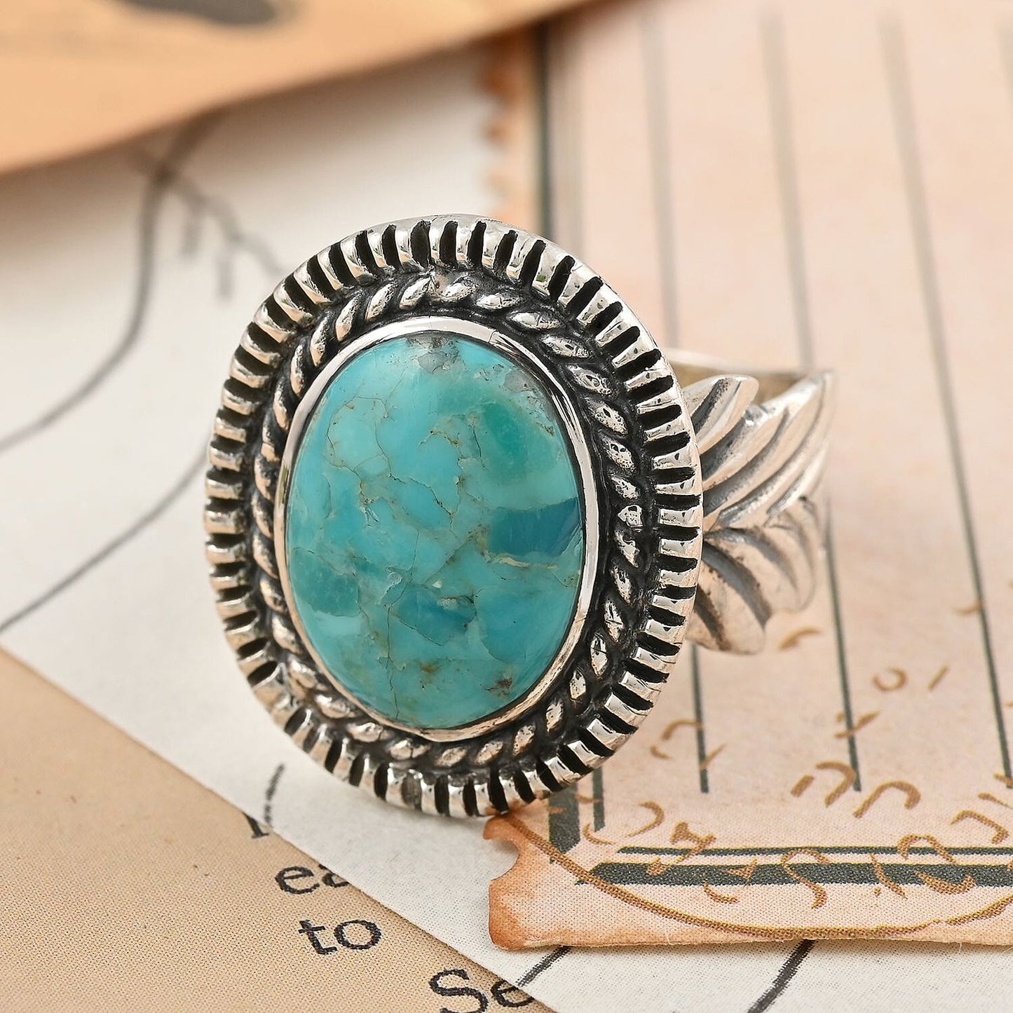 SANTA FE Style Multi Gemstone Ring in Sterling Silver 3.75 ctw