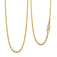18K Yellow Gold 1.5mm Rope Necklace 18 Inches 1.7 Grams