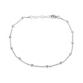 Italian Sterling Silver Station Round Moon Bracelet (9.00 In) 2.30 Grams - Sticky add to cart bar